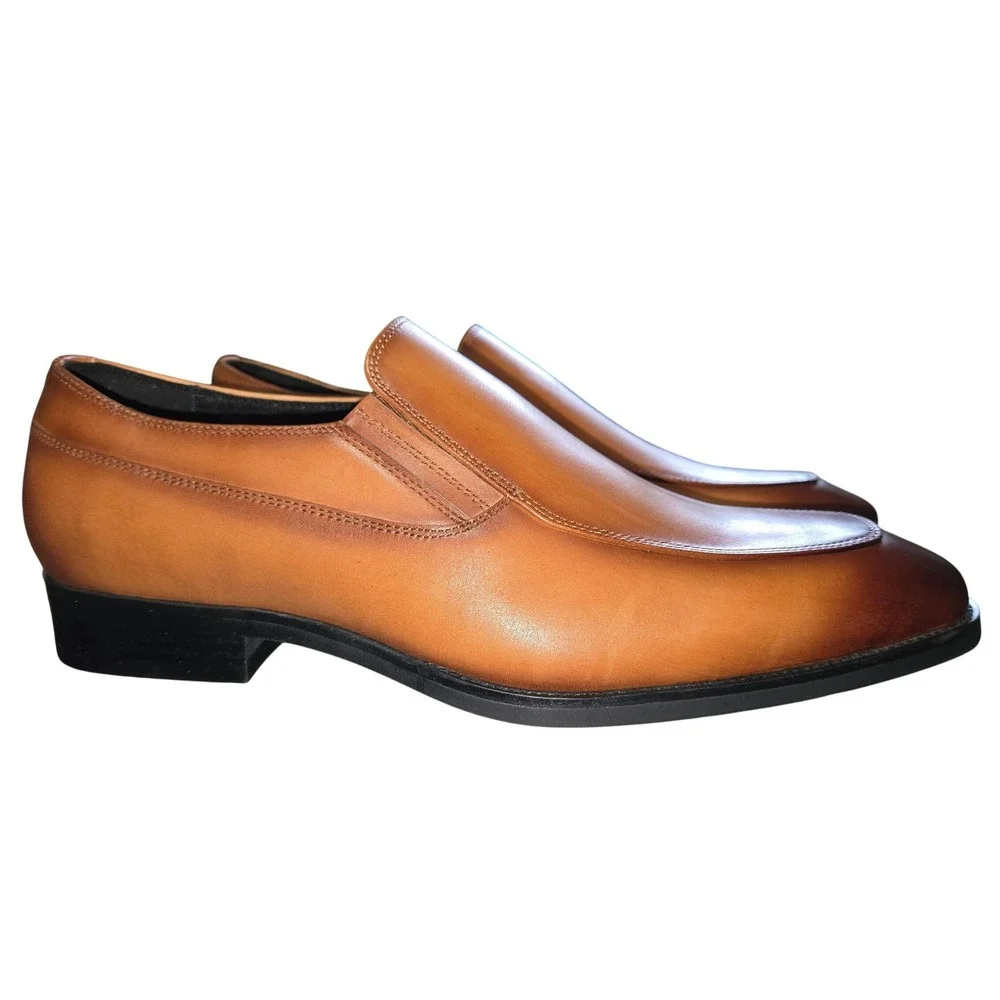 Frasoicus Mens Tan Brown Slip On Dress Shoes Loafers F21-312A Size 8/40